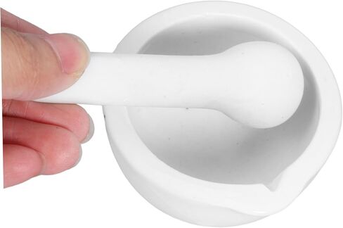 PRETYZOOM 60MM Research Enamel with Grinding Rod Laboratory Chemical Consumables Ceramic Mortar and Pestle Suitable for Grinding Herbs and Spices in Labs in Saudi Arabia