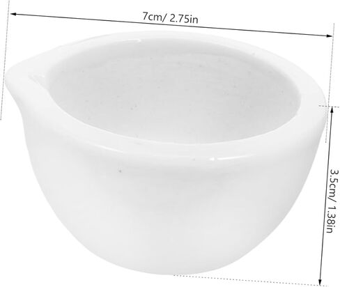 PRETYZOOM 60MM Research Enamel with Grinding Rod Laboratory Chemical Consumables Ceramic Mortar and Pestle Suitable for Grinding Herbs and Spices in Labs in Saudi Arabia