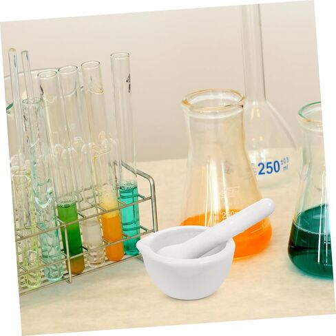 PRETYZOOM 60MM Research Enamel with Grinding Rod Laboratory Chemical Consumables Ceramic Mortar and Pestle Suitable for Grinding Herbs and Spices in Labs in Saudi Arabia