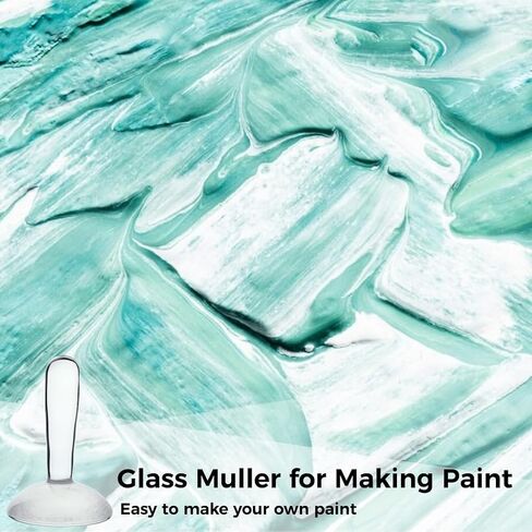 Flat Bottom Glass Muller Grinding Pestle for Pigments, Clear for Paint Making in Saudi Arabia