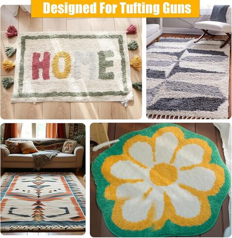1*PC 40"x 40" Rug Backing Non-Slip, Rug Tufting Cloth for Tufting Gun, Rug Making, Thick Carpet Edging Fabric with Plum Blossom Pattern for DIY Crafts, Punch Needle Monks Cloth for Rug Making in Saudi Arabia