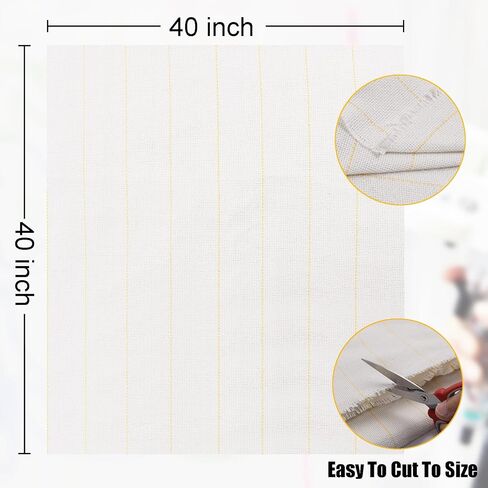 1*PC 40"x 40" Rug Backing Non-Slip, Rug Tufting Cloth for Tufting Gun, Rug Making, Thick Carpet Edging Fabric with Plum Blossom Pattern for DIY Crafts, Punch Needle Monks Cloth for Rug Making in Saudi Arabia