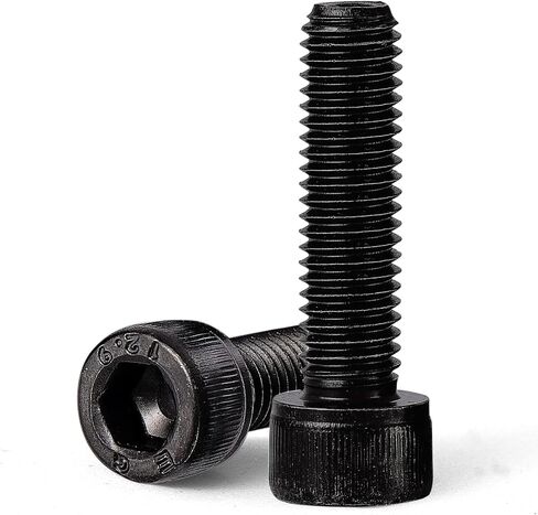 M12-1.75 x 50mm 6pcs Hex Socket Head Cap Screws Bolts, 12.9 Grade Alloy Steel, Black Oxide Finish, Metric Allen Drive, Full Thread in Kuwait