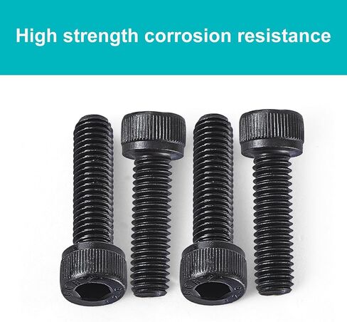 M12-1.75 x 50mm 6pcs Hex Socket Head Cap Screws Bolts, 12.9 Grade Alloy Steel, Black Oxide Finish, Metric Allen Drive, Full Thread in Kuwait