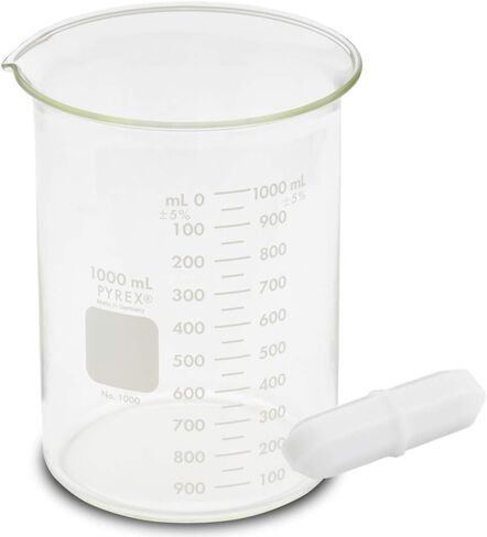 Corning Pyrex 1000-1L ، 1000 مل من Griffin Beaker مع شريط محرك مغناطيسي 1 بوصة ، مقياس مزدوج (واحد) in Saudi Arabia