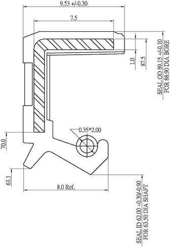 EAI OIL SEAL 2.500 "x3.500" x0.375 "TC Double Lip w/Spring. 2 1/2" x3 1/2 " in Saudi Arabia