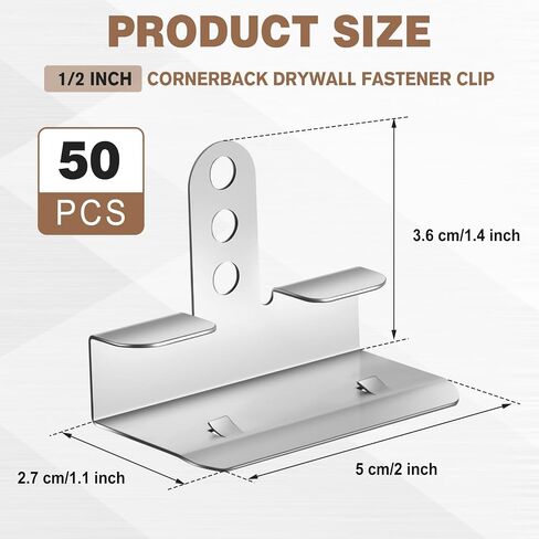 Shimeyao 100 Pack 1/2 بوصة ركن الركن Drywall Clip Clip Drywall Repair Clip Back-Up Saver in Kuwait