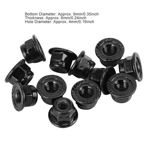 12 PCS NUTS TRACK ، RC NUTS ، 4 مم قفل القفل غير المتوافق مع SCX10 ، 1/10 RC طراز سيارة (أسود) in Saudi Arabia