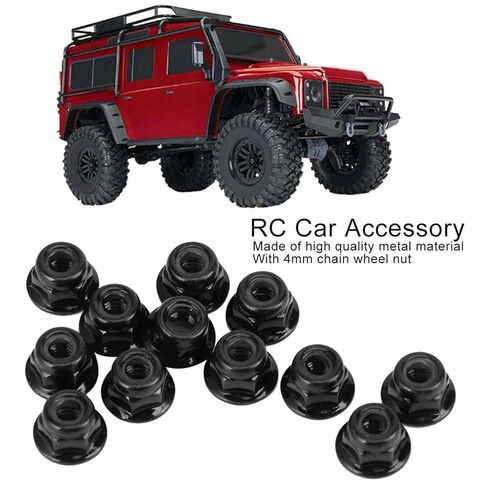12 PCS NUTS TRACK ، RC NUTS ، 4 مم قفل القفل غير المتوافق مع SCX10 ، 1/10 RC طراز سيارة (أسود) in Saudi Arabia