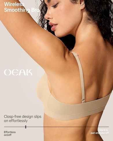 OEAK Womens Comfortable Triangle Bras No Underwire Sexy Plunge Unlined Bralette Pull On Bra Seamless Everyday Tshirt Bras in Saudi Arabia