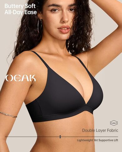 Oeak Womens مثلث مريح حمالات حمالات صامتة لا ترفيه مثيرة يغرق في براليت غير المبطنة سحب على حمامات صدرية كل يوم بسلاسة in Kuwait