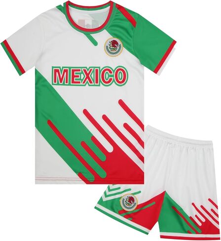 2026 Kids Soccer Jersey Kit Boys Girls Youth Soccer Shirt Shorts Set Team Sports Training Uniform Gift in Kuwait