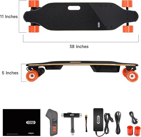 لوح التزلج الكهربائي Meepo V5 مع Remote ، 2500 * 2 محركات حزام قوية ، 28 ميلاً في الساعة/45 كيلومترًا في الساعة-تصل إلى 28 مترًا/45 كم ، نطاق الجيل التالي من الطراد الكهربائي ، للشباب والبالغين in Kuwait