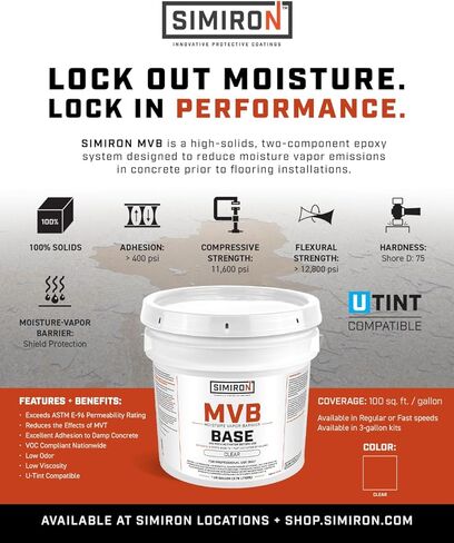 Moisture Vapor Barrier Epoxy Primer Kit- 100% Solids - Clear Finish (3 Gallon) in Saudi Arabia