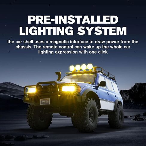 FMS 1/10 LC80 RC Crawler ، FCX10 TOYOTA RC ROCK CRAWLER مع الإضاءة ، سيارة الهواية على الطرق الوعرة للبالغين ، RS تحتاج إلى إكمال (رمادي) in Kuwait