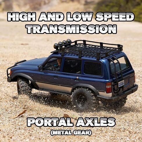 FMS 1/10 LC80 RC Crawler ، FCX10 TOYOTA RC ROCK CRAWLER مع الإضاءة ، سيارة الهواية على الطرق الوعرة للبالغين ، RS تحتاج إلى إكمال (رمادي) in Kuwait