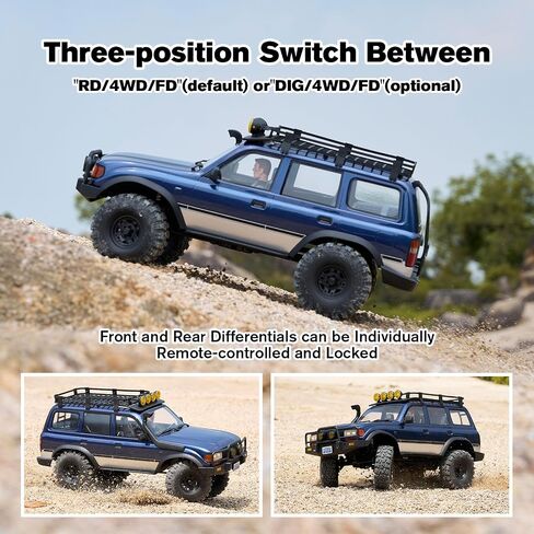 FMS 1/10 LC80 RC Crawler ، FCX10 TOYOTA RC ROCK CRAWLER مع الإضاءة ، سيارة الهواية على الطرق الوعرة للبالغين ، RS تحتاج إلى إكمال (رمادي) in Kuwait