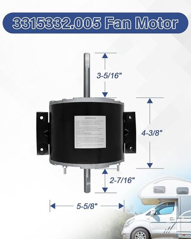 2025 Upgrade 3315332.005 Fan Motor Compatible with Genteq F48AF70A61 Fan Motor/Dometic Brisk air II,Replacement for Dometic 3315332.005,1/5 HP, 3-Speed in Kuwait