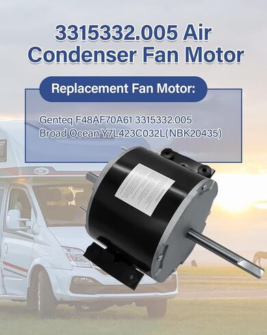 2025 Upgrade 3315332.005 Fan Motor Compatible with Genteq F48AF70A61 Fan Motor/Dometic Brisk air II,Replacement for Dometic 3315332.005,1/5 HP, 3-Speed in Kuwait