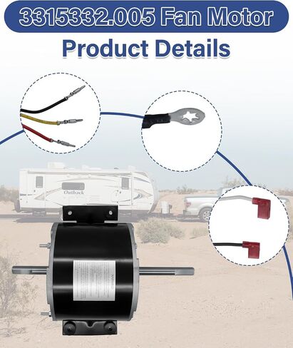2025 Upgrade 3315332.005 Fan Motor Compatible with Genteq F48AF70A61 Fan Motor/Dometic Brisk air II,Replacement for Dometic 3315332.005,1/5 HP, 3-Speed in Kuwait