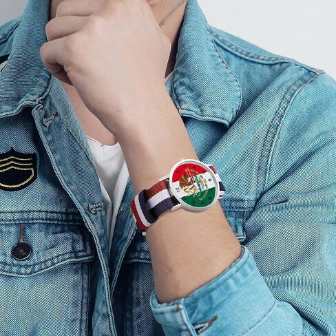 ساعة معصم العلم المكسيكي ساعة النايلون القابلة للتعديل نايلون فرقة العمل في الهواء الطلق عمل wristwatch من السهل قراءة الوقت ، الأناقة ، 202403193 in Saudi Arabia