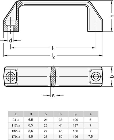 مجموعة 2 | GN 528-PP-117-8.5-SW | البولي بروبيلين البلاستيك | تباعد التجويف: 117 مم in Kuwait
