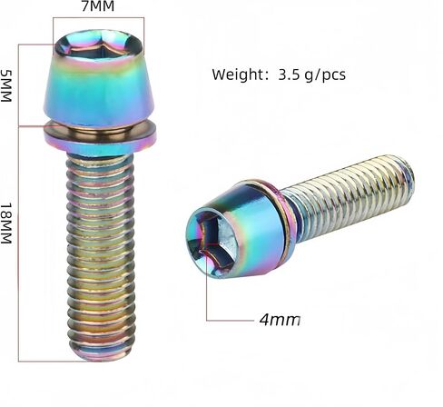 Bicycle Stem Hex M5x18mm Tapered Head Bolt with Washer Screws Bolts for BMX/MTB/Road Bike Replacement (Purple) in Kuwait