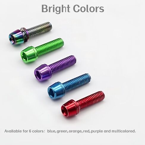 Bicycle Stem Hex M5x18mm Tapered Head Bolt with Washer Screws Bolts for BMX/MTB/Road Bike Replacement (Purple) in Kuwait