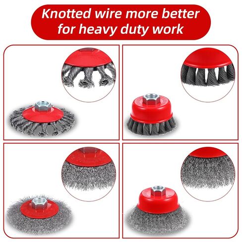 12 Pack Wire Wheel for Angle Grinder, Coarse Crimped Wire Wheel Brush Wire Cup Brush 4 1/2 Angle Grinder Wire Wheel, Angle Grinder Attachments with 5/8-11unc Threaded Arbor in Saudi Arabia