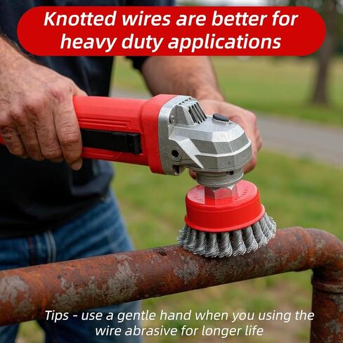 12 Pack Wire Wheel for Angle Grinder, Coarse Crimped Wire Wheel Brush Wire Cup Brush 4 1/2 Angle Grinder Wire Wheel, Angle Grinder Attachments with 5/8-11unc Threaded Arbor in Saudi Arabia