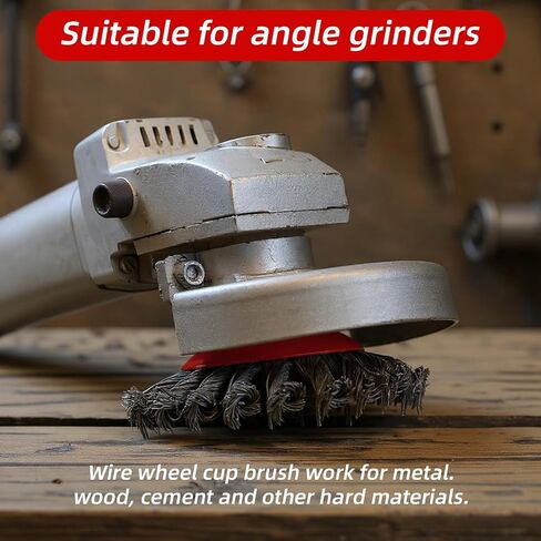 12 Pack Wire Wheel for Angle Grinder, Coarse Crimped Wire Wheel Brush Wire Cup Brush 4 1/2 Angle Grinder Wire Wheel, Angle Grinder Attachments with 5/8-11unc Threaded Arbor in Saudi Arabia