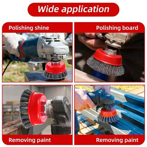 12 Pack Wire Wheel for Angle Grinder, Coarse Crimped Wire Wheel Brush Wire Cup Brush 4 1/2 Angle Grinder Wire Wheel, Angle Grinder Attachments with 5/8-11unc Threaded Arbor in Saudi Arabia