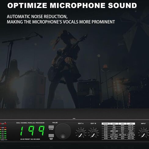 Digital Pre-Stage Effector, Audio Processor Equalizer, Automatic Noise Reduction, with LCD Sn, Reverb and Multi Effect DSP Processor, for KTV Karaoke, Vocal Microphone in Kuwait