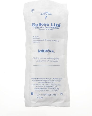 Medline Bulkee Lite Sterile Gauze Bandage, 3" x 4.1 yds., Wound Care Essential, Box of 12 in Kuwait