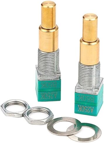 2Pcs Dual Concentric Brass Dual Shaft Rotary Potentiometer With Center Detent Guitar Potentiometer A250K/C1M in Kuwait