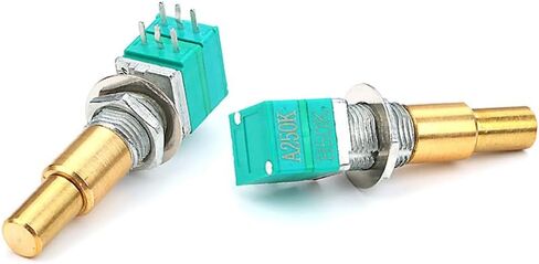 2Pcs Dual Concentric Brass Dual Shaft Rotary Potentiometer With Center Detent Guitar Potentiometer A250K/C1M in Kuwait