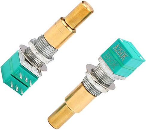 2Pcs Dual Concentric Brass Dual Shaft Rotary Potentiometer With Center Detent Guitar Potentiometer A250K/C1M in Kuwait
