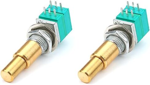 2Pcs Dual Concentric Brass Dual Shaft Rotary Potentiometer With Center Detent Guitar Potentiometer A250K/C1M in Kuwait