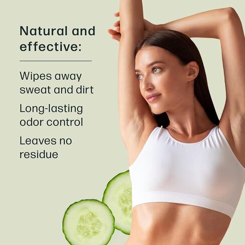 Deodorant Wipes - A Fresh Start When You’re On the Go - Aluminum, Paraben, and Sulfate Free - Rose Scent - 50 Individually Wrapped Wipes in Saudi Arabia