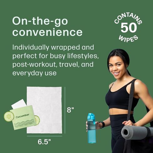 Deodorant Wipes - A Fresh Start When You’re On the Go - Aluminum, Paraben, and Sulfate Free - Rose Scent - 50 Individually Wrapped Wipes in Saudi Arabia
