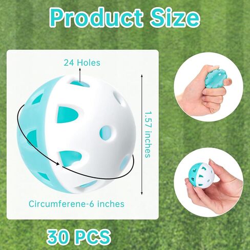 30/60 PCS MINI Practice Baseballs لضرب كرات تدريب 1.65 بوصة من كرات الممارسة خفيفة الوزن مع حقيبة رباط للرياضة الخارجية الداخلية التي تضرب التدريب على الضرب in Kuwait