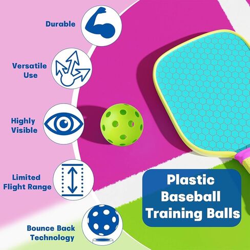 Coopay 20/40 Pack Baseball Pritication كرات التدريب البلاستيكي كرات خفيفة الوزن جوفاء لضرب وتدريب البيسبول الاستخدام في الهواء الطلق الداخلي in Kuwait