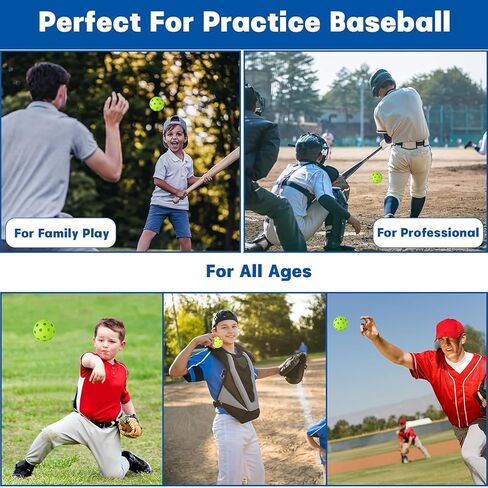 Coopay 20/40 Pack Baseball Pritication كرات التدريب البلاستيكي كرات خفيفة الوزن جوفاء لضرب وتدريب البيسبول الاستخدام في الهواء الطلق الداخلي in Kuwait