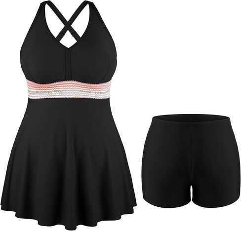 Nieyook Womens بالإضافة إلى Swimsuits 2 قطعة بلوك كتلة Tankini البطن in Kuwait
