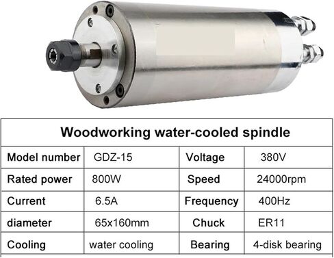800W المغزل المبرد بالمياه GDZ-15 CNC 0.8KW ER11 4 محامل (380 فولت) in Saudi Arabia