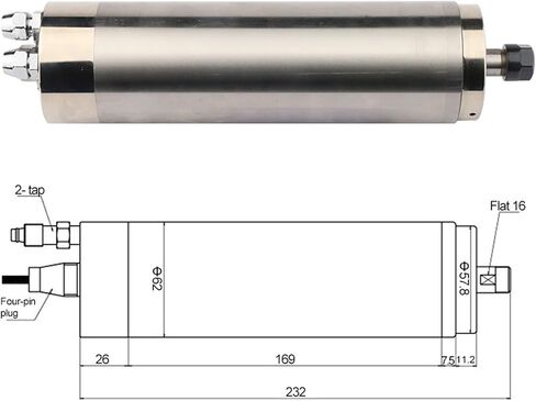 GDZ-26 800W Water-Cooled Spindle Motor 62 Diameter Constant Torque Mold Four Bearings 0.8kw(220V) in Saudi Arabia