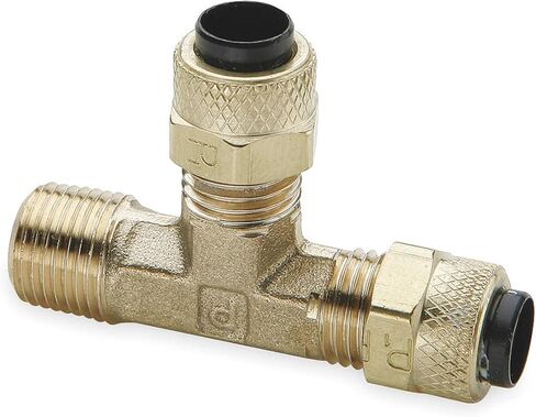 171P-6-4-pk10 Male Run Tee Fitting, Poly-Tite Brass, 3/8" Compression Tube x 1/4" Male Thread (Pack of 10) in Saudi Arabia