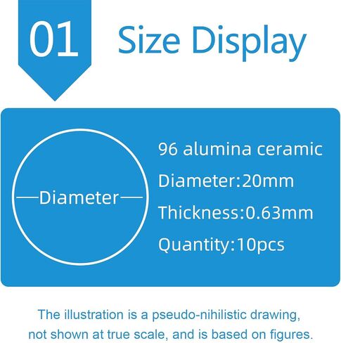 Alumina Ceramic Round Plate Insulating Alumina Ceramic Sheet 10Pcs for Industrial Manufacturing, Diameter 2cm,Thickness:0.63mm(Thickness:0.5mm) in Kuwait