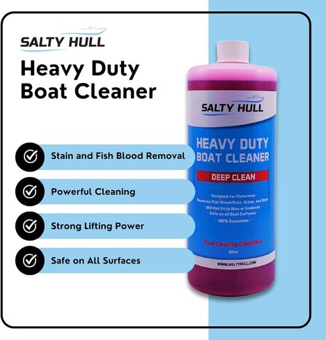 Heavy Duty Boat Cleaner, 2-Pack – Eliminates Tough Dirt, Salt Build-Up, and Fish Blood Stains on All Surfaces, 32 oz Each in Kuwait
