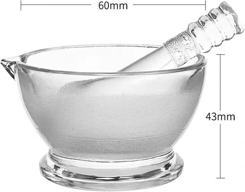 1PCS LAB قطرها 60 مم إلى 180 مم من الهاون الزجاج ووعاء الهاون الزجاجي (150 مم) in Kuwait